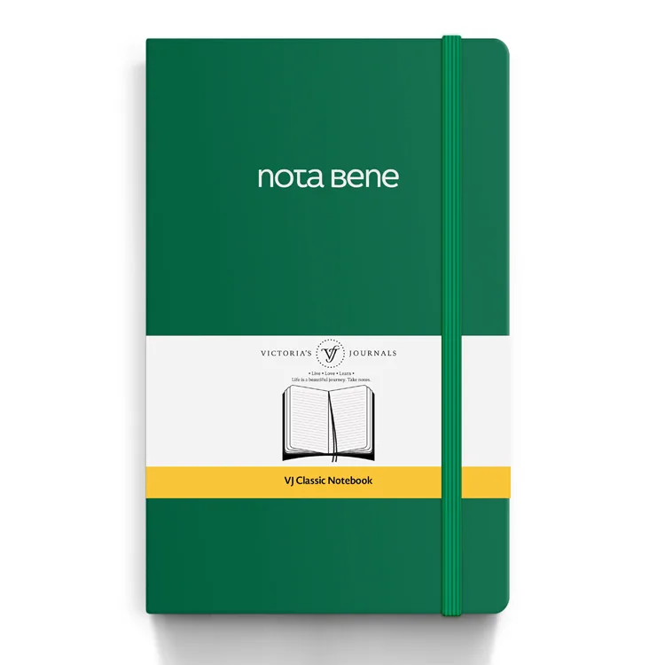 VICTORIA'S JOURNALS NOTE BENE 9230 CLASSIC NOTEBOOK ESNEK KAPAK 13x21cm 70gr.400 SYF. ÇİZGİLİ DEFTER YEŞİL