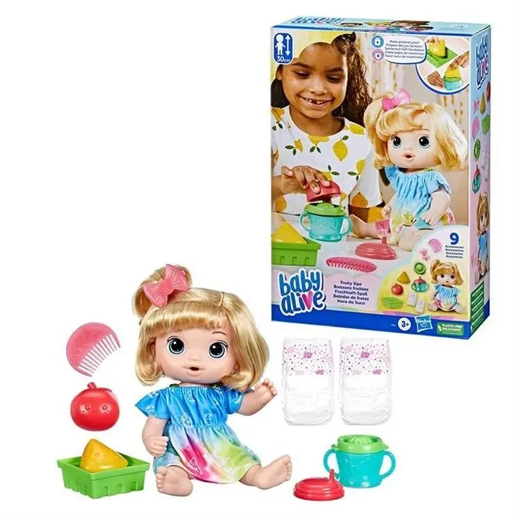 HASBRO F7356 BABY ALIVE BEBEĞİMLE EĞLENCELİ YUDUMLAR 30 CM SARIŞIN BEBEK 3+