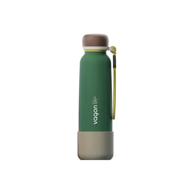 VAGONLİFE ÇELİK PİPETLİ KULLANIM İP EL ASKILI MATARA/TERMOS VGN1106 750ML - KOYU YEŞİL