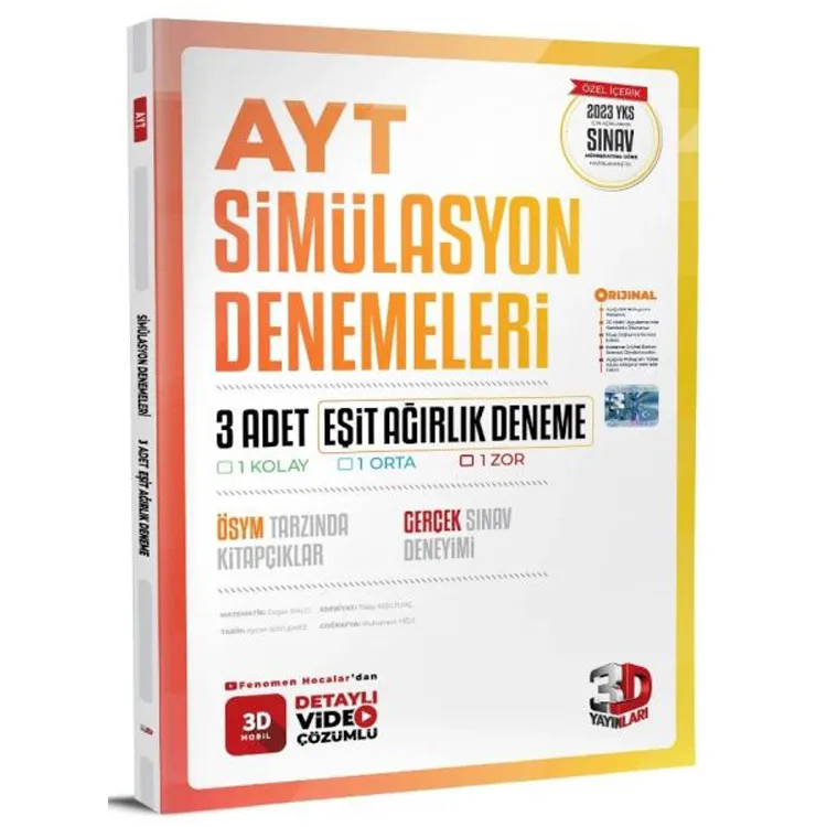 3D AYT EŞİT AĞIRLIK SİMÜLASYON 3'LÜ DENEME