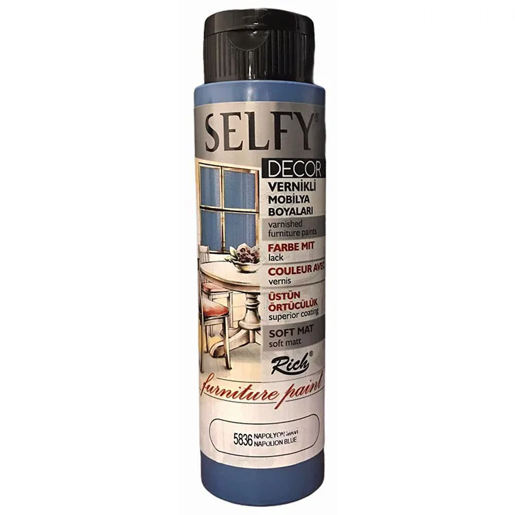 RİCH SLF-500-5836 SELFY DECOR VERNİKLİ AKRİLİK BOYA 500cc.NAPOLYON MAVİ