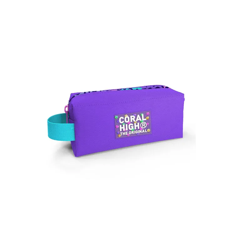 CORAL HIGH 22072 KIDS MOR LEOPAR DESENLİ TEK BÖLMELİ KALEM ÇANTASI