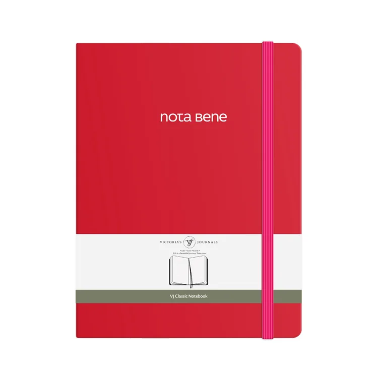 VICTORIA'S JOURNALS NOTE BENE 9218 CLASSIC NOTEBOOK SERT KAPAK 19x25cm 70gr.320 YP. ÇİZGİLİ DEFTER FUŞYA