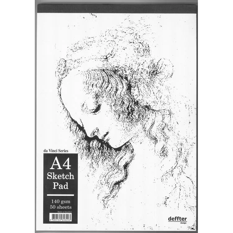 DEFFTER DA VINCI SERIES / SKETCH PAD BEYAZ CİLTLİ ESKİZ DEFTERİ A4 140gr 50 YP.