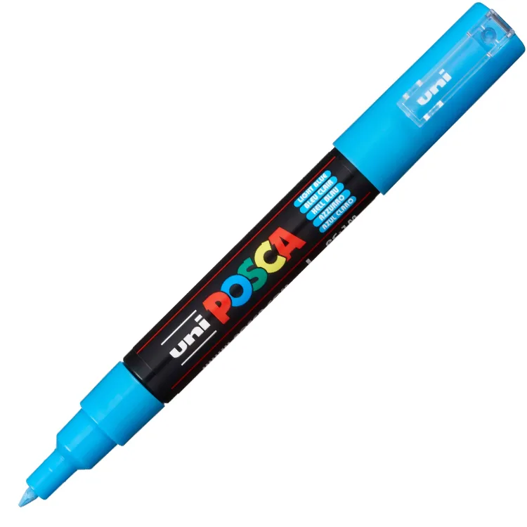 UNİ POSCA SU BAZLI POSTER MARKER 0.7 AÇIK MAVİ PC-1M