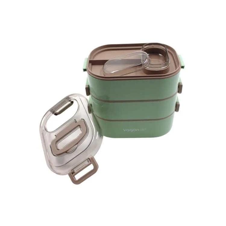 VAGONLİFE PASLANMAZ ÇELİK ÜÇ KATLI YEMEK KABI - LUNCH BOX XC-7083 1450 ML
