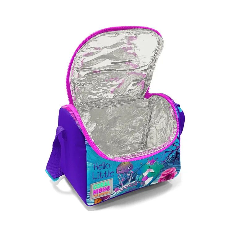 CORAL HIGH 11756 KIDS PEMBE MOR KAPLUMBAĞA DESENLİ THERMO BESLENME ÇANTASI