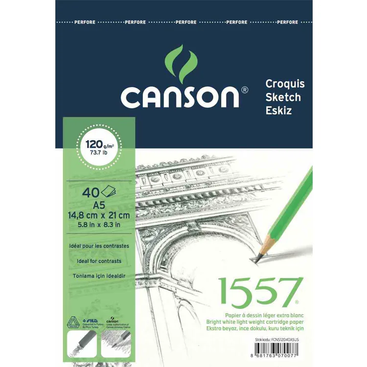 CANSON A5 1557 RESİM VE ÇİZİM BLOK 120 GR 40YP 120A540US