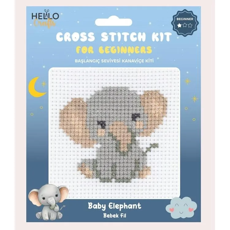 HELLO CRAFTS HC556 BAŞLANGIÇ SEVİYESİ KANAVİÇE KİTİ - BEBEK FİL
