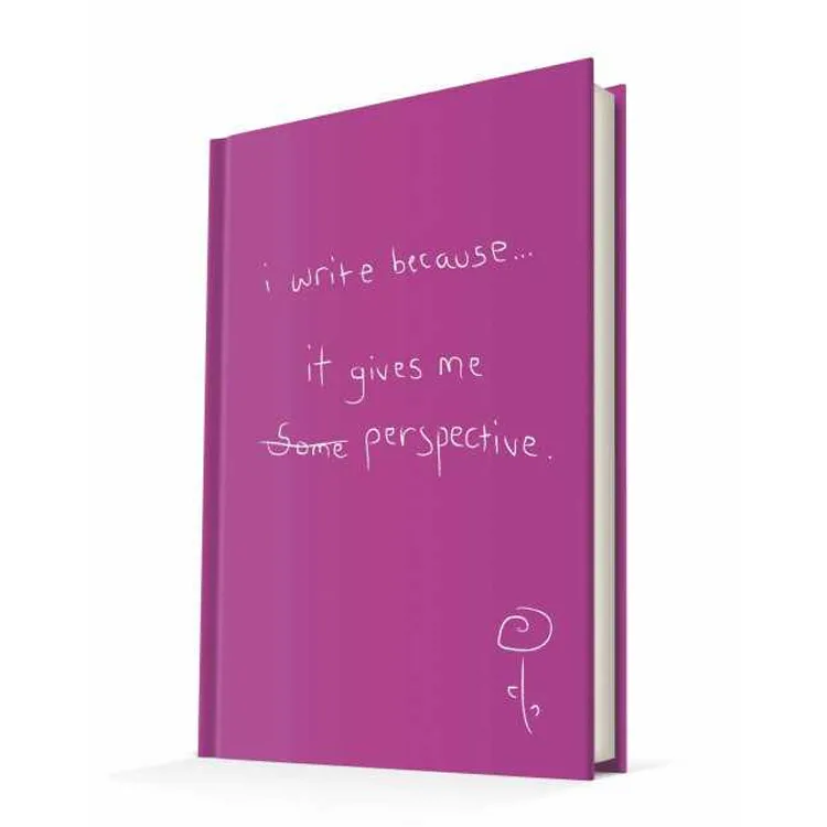 DEFFTER I WRITE BECAUSE / IT GIVES ME PERSPECTIVE SERT KAPAK A5 ÇİZGİLİ DEFTER 96 YP