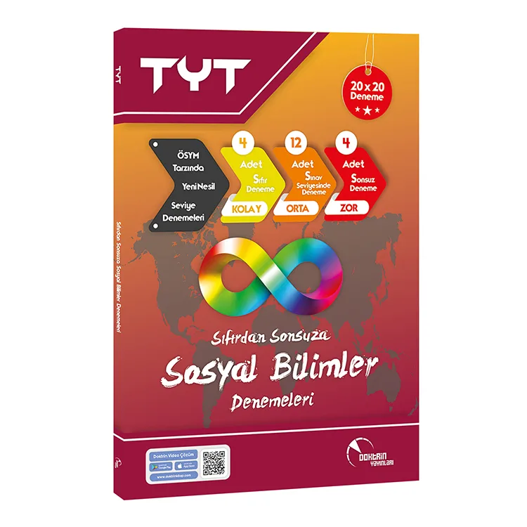 DOKTRİN TYT SIFIRDAN SONSUZA SOSYAL BİLGİLER DENEMELERİ 20x20 VİDEO ÇÖZÜMLÜ