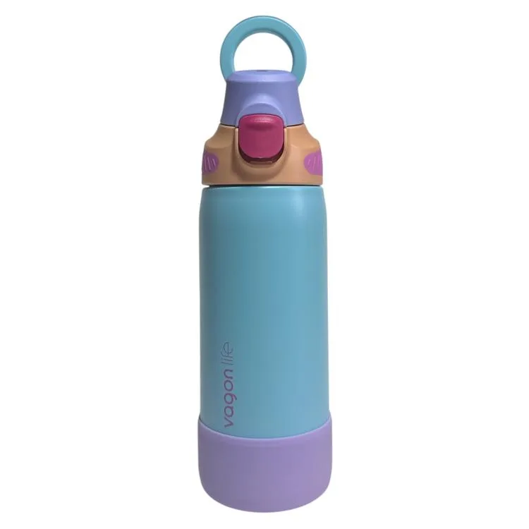 VAGONLİFE ÇELİK TEK KAPAK PİPETLİ/ PİPETSİZ KULLANIM KULPLU MATARA/TERMOS VGN1102 700ML - MAVİ