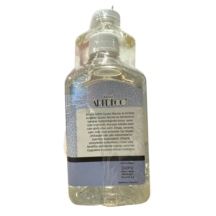 ARTDECO KRİSTAL ŞEFFAF EPOKSİ REÇİNE 1000 ML. + ARTDECO KRİSTAL ŞEFFAF EPOKSİ SERTLEŞTİRİCİ 500 ML. (054M-01 + 054L-02)