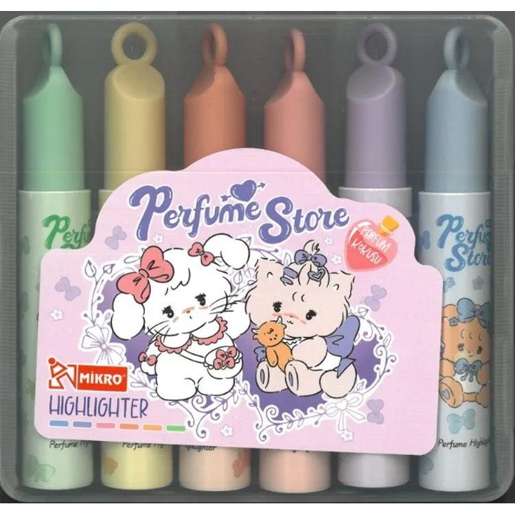 MİKRO NH-1038 PERFUME STORE KOKULU FOSFORLU İŞARET KALEMİ 6'LI PAKET