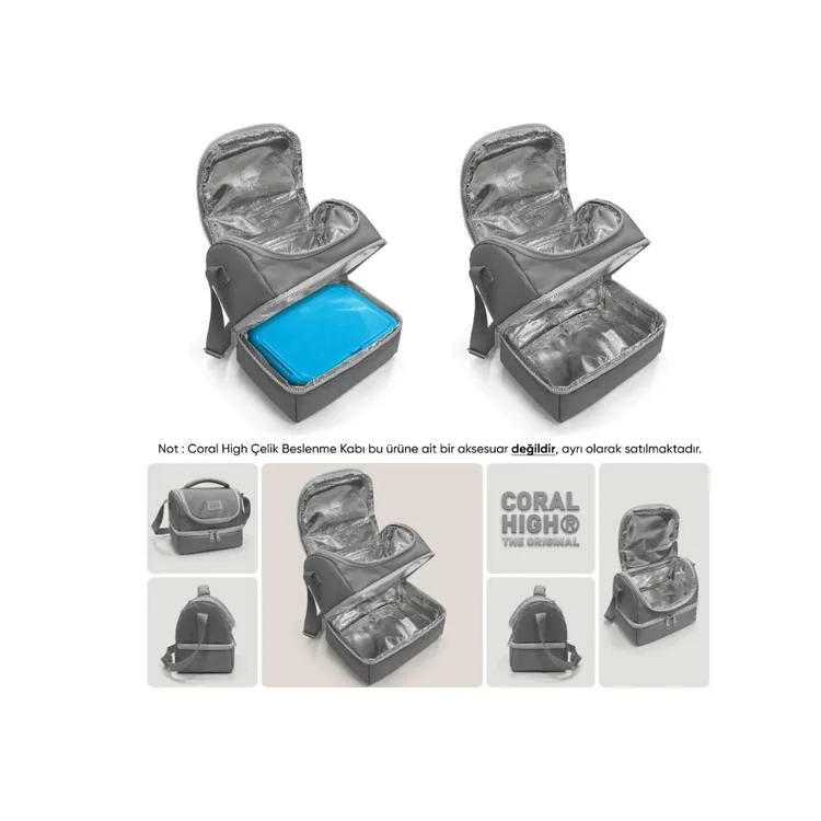 CORAL HIGH 37209 KIDS KIRMIZI MAVİ ASTRONOT UZAY DESENLİ THERMO İKİ KATLI BESLENME ÇANTASI