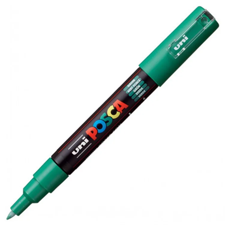 UNİ POSCA SU BAZLI POSTER MARKER 0.7 YEŞİL PC-1M