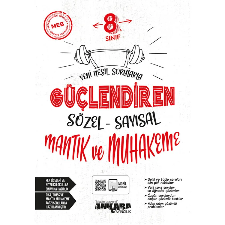 ANKARA YAYINLARI 8. SINIF SÖZEL-SAYISAL MANTIK VE MUHAKEME GÜÇLENDİREN SORU BANKASI