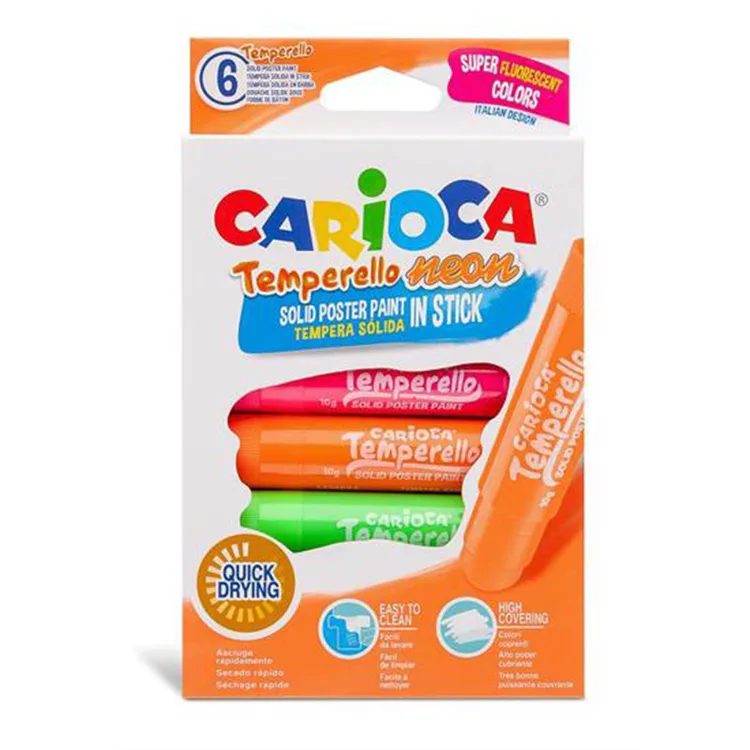 CARIOCA 42675 TEMPERELLO STICK POSTER BOYAMA KALEMİ FOSFORLU RENKLER 6'LI