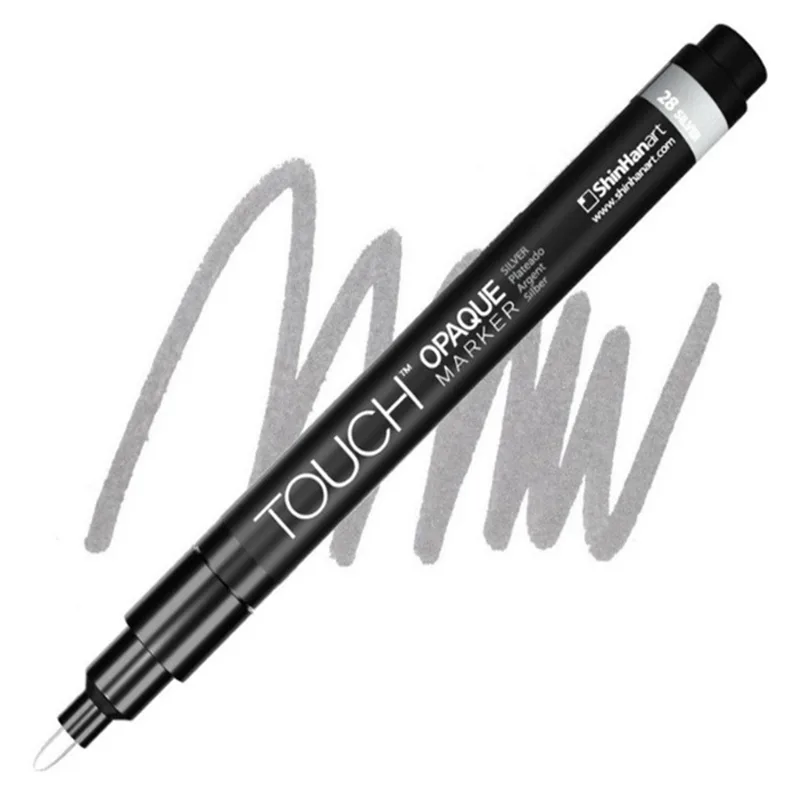 TOUCH OPAQUE SU BAZLI MARKER KALEM 0.8-1.3mm - FINE PACK SILVER 28 - SH8613003-2014