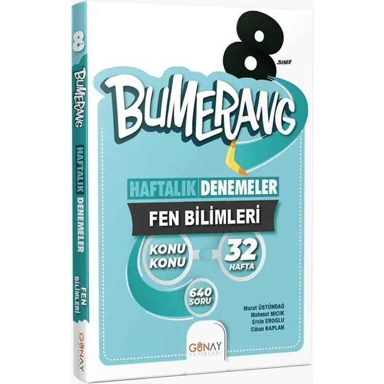 GÜNAY 8. SINIF BUMERANG 32 HAFTALIK FEN BİLİMLERİ DENEMELERİ