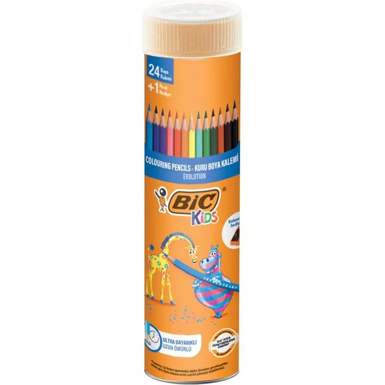 BİC EVOLUTION METAL TÜP KURU BOYA 24+1 - 958190