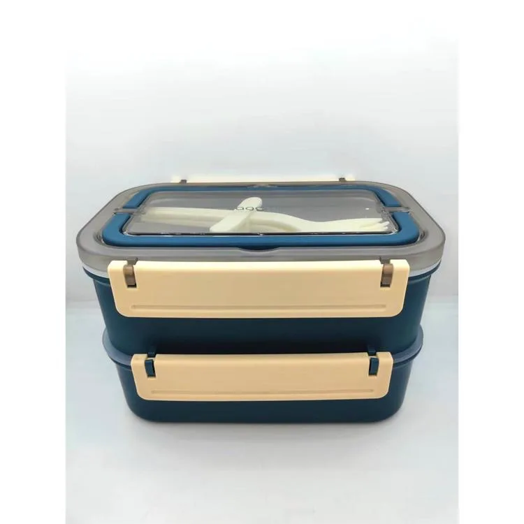 VAGONLIFE BL2221-2 PASLANMAZ ÇELİK YEMEK KABI - LUNCH BOX 2 KATLI 3 BÖLMELİ 1600 ML LACİVERT