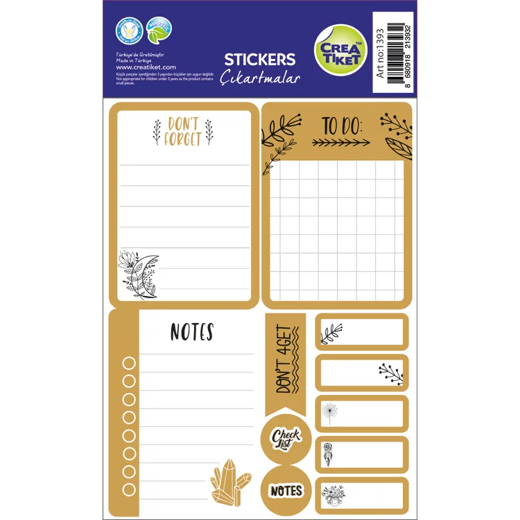 CREA ETİKET - 1393 PLANLAYICI ETİKET GOLDEN