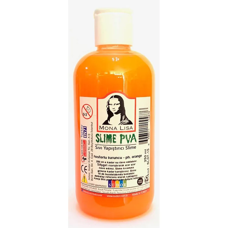 SÜDOR SL07-15 SLIME SIVI YAPIŞTIRICI 250 ML FOSFORLU TURUNCU