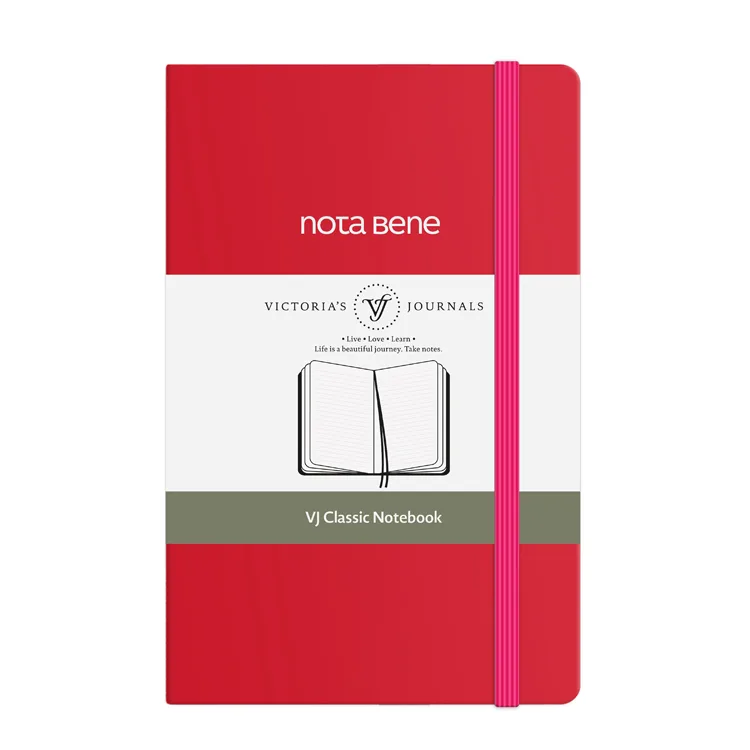 VICTORIA'S JOURNALS NOTE BENE 9242 CLASSIC NOTEBOOK SERT KAPAK 9x14cm 70gr.400 SYF. ÇİZGİLİ DEFTER FUŞYA