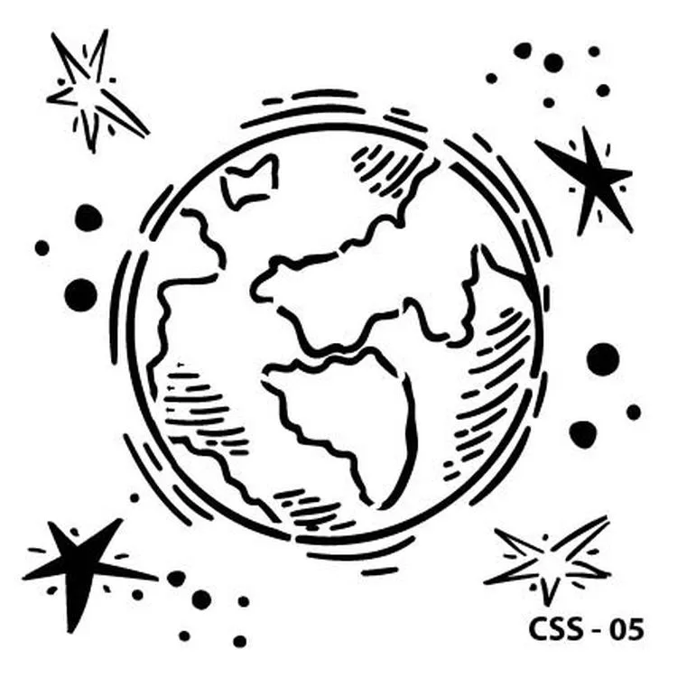 MİART CSS-05 STENCİL ŞABLON 15x15 - DÜNYA