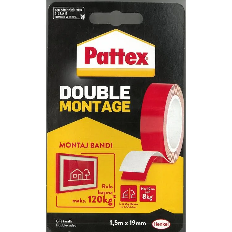 PATTEX 2928444 ÇİFT TARAFLI ŞEFFAF BANT 12MMX1.5MT