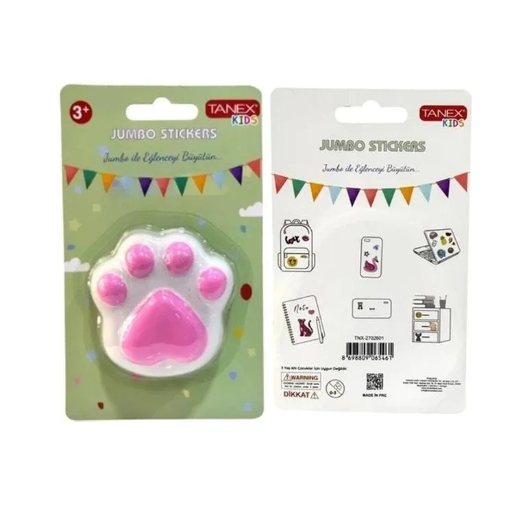 TANEX KIDS TNX-2702301 JUMBO STICKER - SQUISHY JUMBO PUFFY SEVİMLİ PATİ - 1 ADET