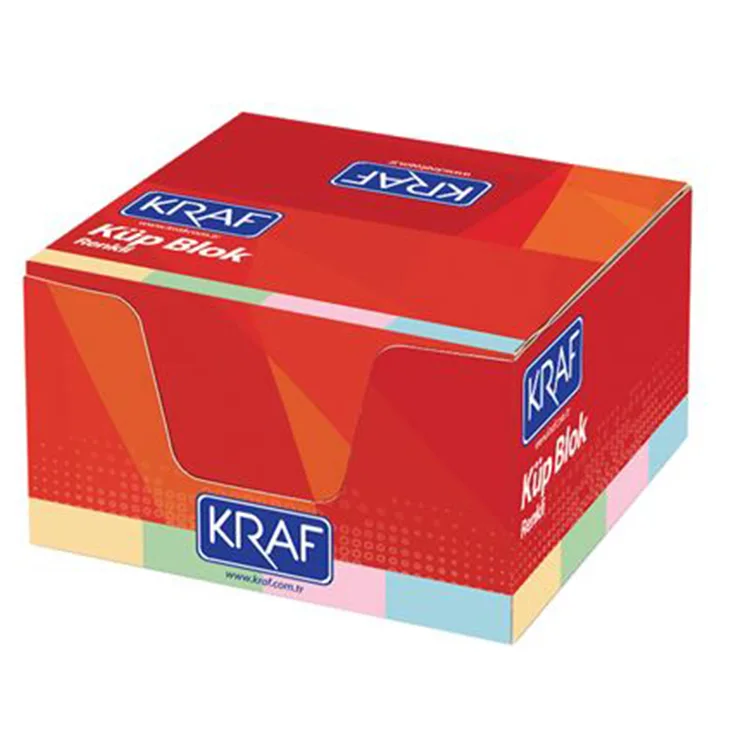 KRAF KÜP BLOK RENKLİ NOT KAĞIDI 8X8 CM 117G