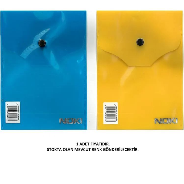 NOKI 3104-A6 ŞEFFAF ÇITÇITLI A6 DOSYA KARIŞIK RENKLİ - TEKLİ