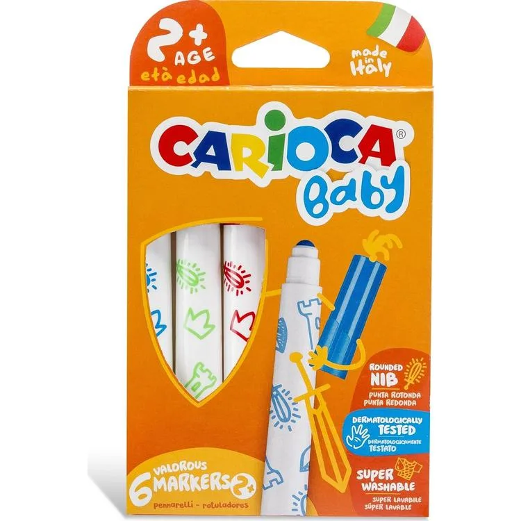 CARIOCA 42813 JUMBO YIKANABİLİR KEÇELİ BOYA KALEMİ 6'LI