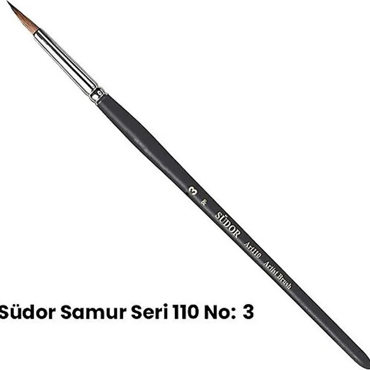 SÜDOR SF110 SAMUR SULUBOYA FIRÇASI YUVARLAK UÇ NO: 03