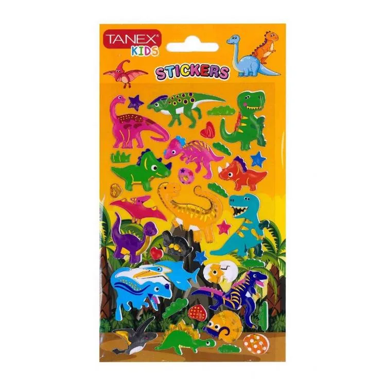 TANEX KIDS TNX-261164 3D PUFFY - KABARTMALI DİNAZORLAR SERİSİ - 1 ADET