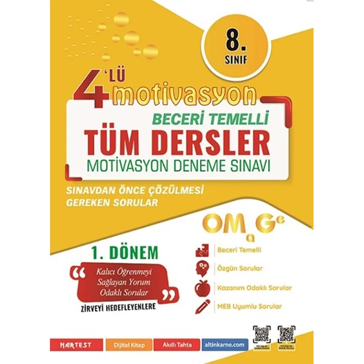 NARTEST 8. SINIF OMAGE TÜM DERSLER 4'LÜ MOTİVASYON DENEME SINAVI