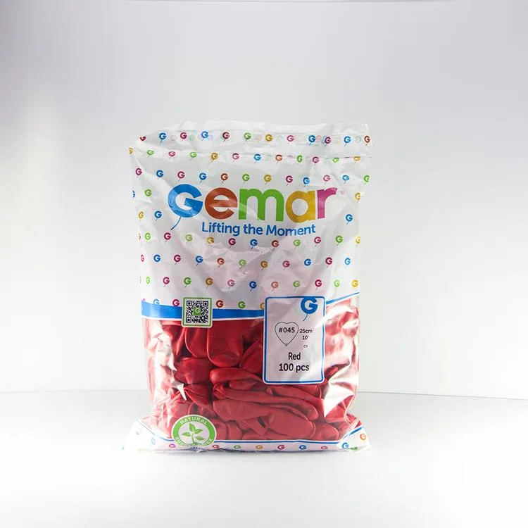 GEMAR BALON 10" 25cm KALP ŞEKİLLİ KIRMIZI BALON 100'lü 8+