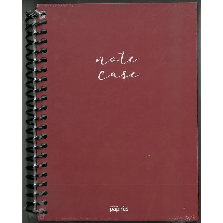 PAPİRÜS NOTE CASE SİMLİ SERT KAPAK SPİRALLİ 14X19 120YP. ÇİZGİSİZ (DÜZ) DEFTER