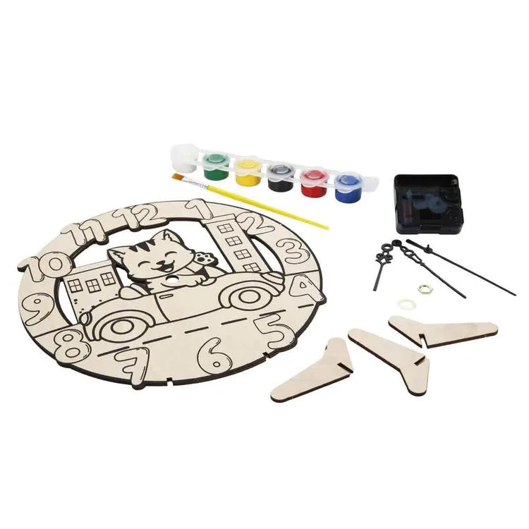 KUMTOYS KM5302 AHŞAP SAAT BOYAMA SETİ