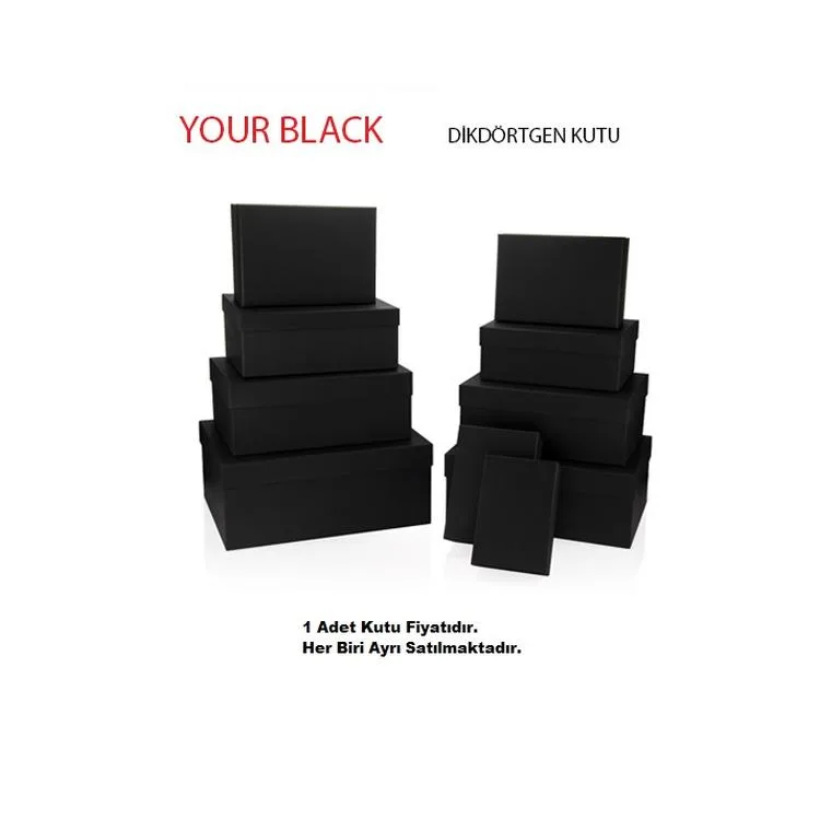 GIPTA YOUR BLACK DİKDÖRTGEN HEDİYE KUTUSU BX0894 A NO:01 120x180x70mm - TEKLİ