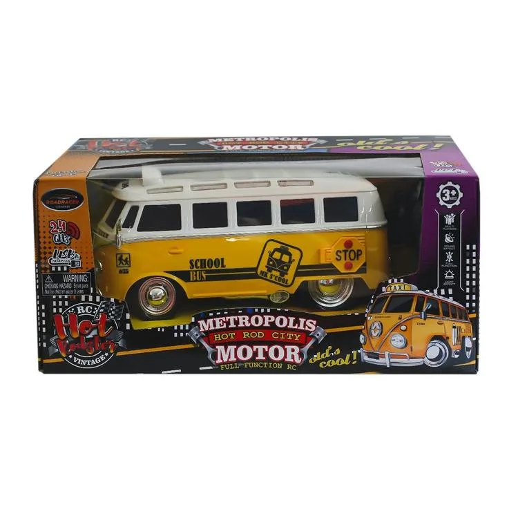 CAN OYUNCAK MK8051B/MK8052B HOT ROD PATROL CITY 1:16 SESLİ IŞIKLI UZAKTAN KUMANDALI VINTAGE MİNİBÜS 3+