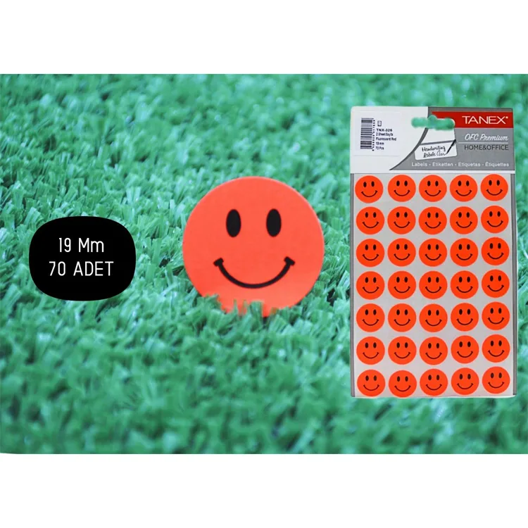 TANEX TNX-326 19mm. FLORASAN KIRMIZI GÜLEN YÜZ STICKER 2'Lİ