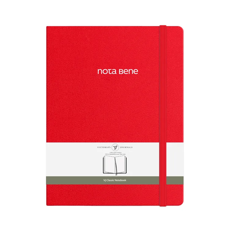 VICTORIA'S JOURNALS NOTE BENE 9213 CLASSIC NOTEBOOK SERT KAPAK 19x25cm 70gr.320 YP. ÇİZGİLİ DEFTER KIRMIZI