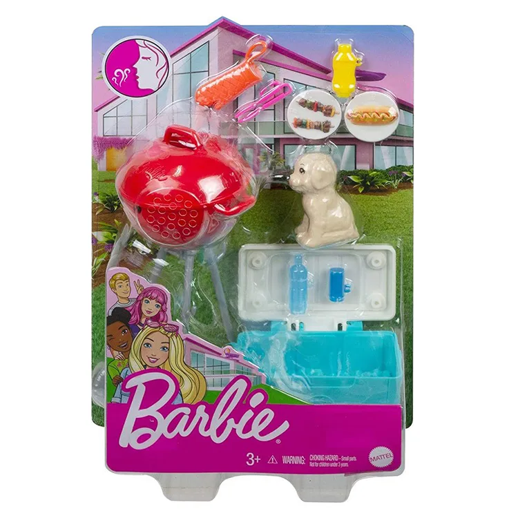 MATTEL GRG75/ GRG76 BARBIE EV DEKORASYONU OYUN SETİ BARBEKÜ