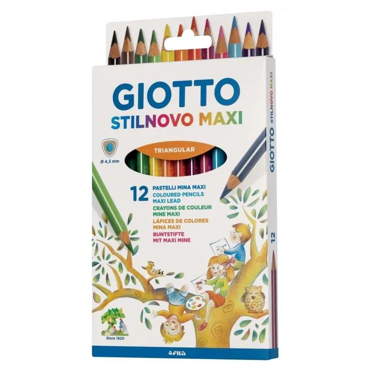 GIOTTO STILNOVO MAXI ASKILI ÜÇGEN 12'Lİ KURU BOYA
