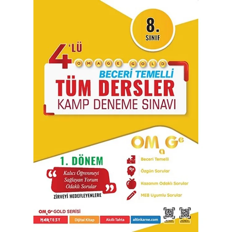 NARTEST 8. SINIF OMAGE TÜM DERSLER 4'LÜ KAMP DENEME SINAVI