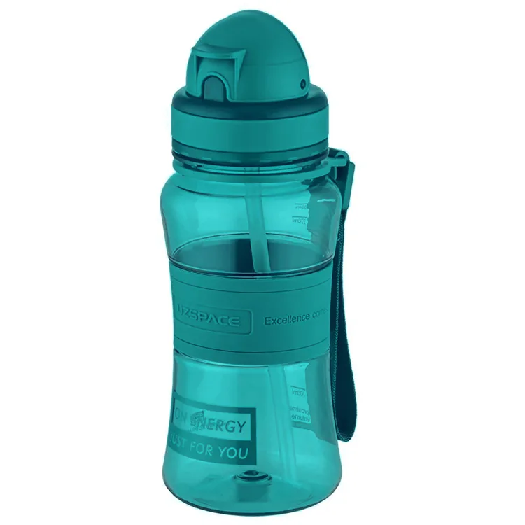 UZSPACE PİPETLİ SİLİKON GÖVDE MATARA TRITAN 5023 300 ML VINE CYAN