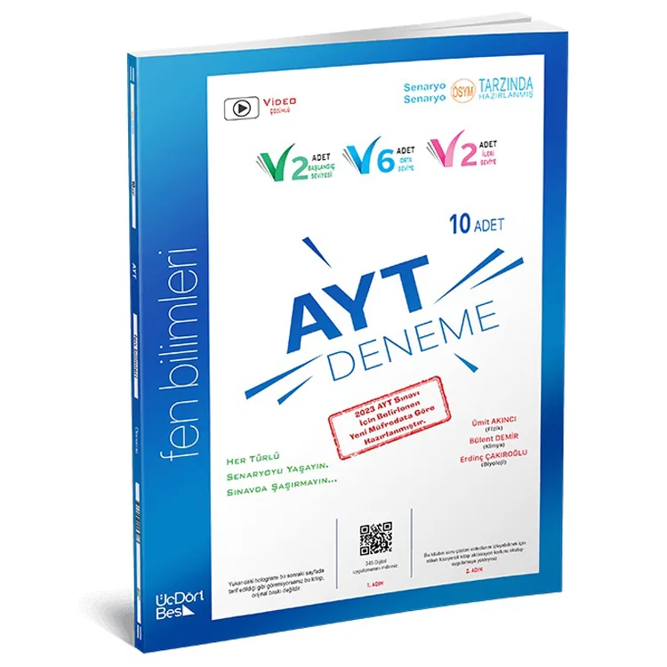ÜÇDÖRTBEŞ AYT FEN BİLİMLERİ 10'LU DENEME